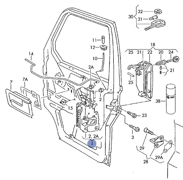 drivers door handle rod end part number VW T4 Forum VW T5 Forum