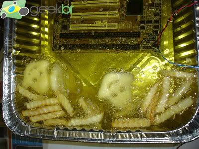 Fritar batatas Fritas com o computador
