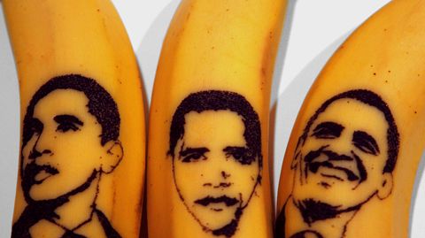 Obama Tattooed On Bananas