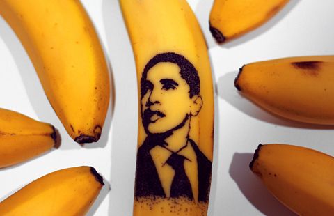 Obama Tattooed On Bananas