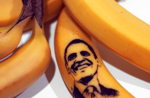 Obama Tattooed On Bananas