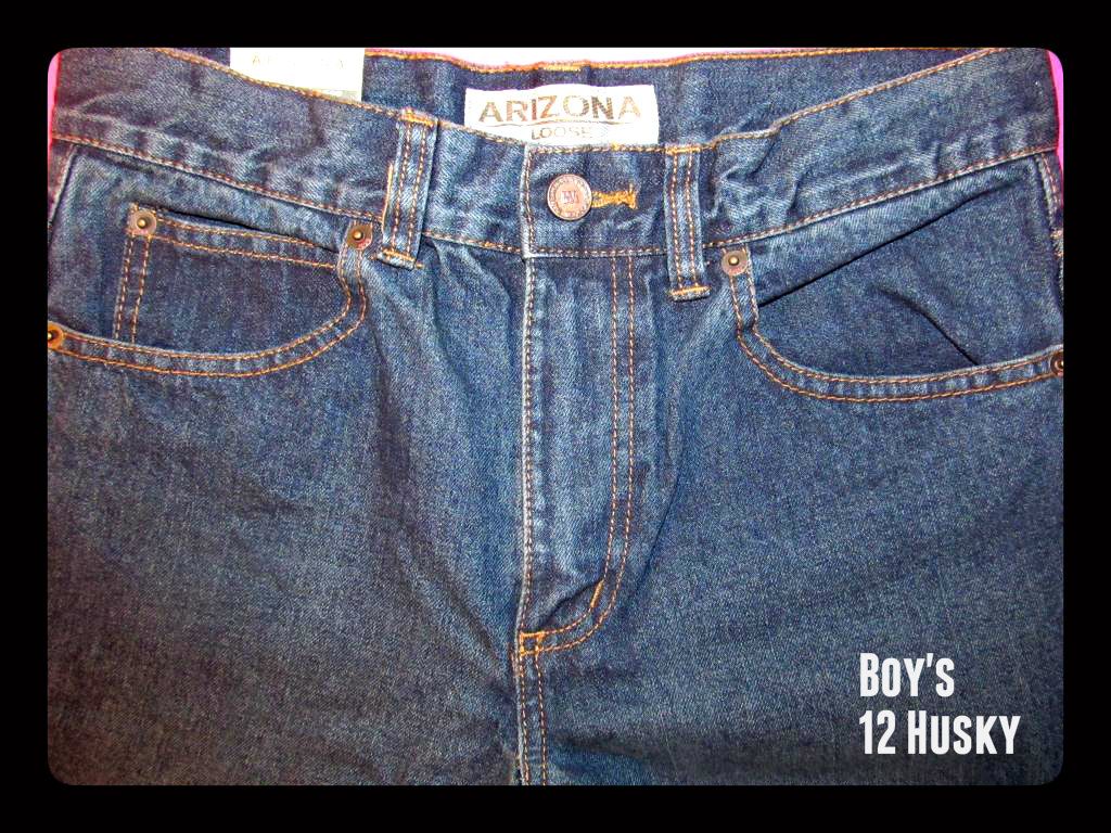 New Arizona Boy's 12 Husky Jeans Loose Fit Straight Leg Denim JCPenney