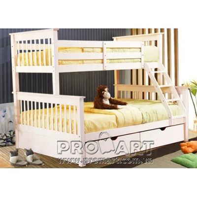 Giường 2 tầng có ngăn kéo Bella Russell GT45228, màu trắng Giường 2 tầng có ngăn kéo Bella Russell GT45228, màu trắng