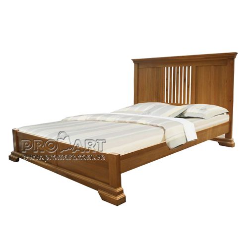 Giường đôi gỗ sồi Tuscany kiểu đuôi thấp 1.6 x 2m, xuất khẩu Mỹ