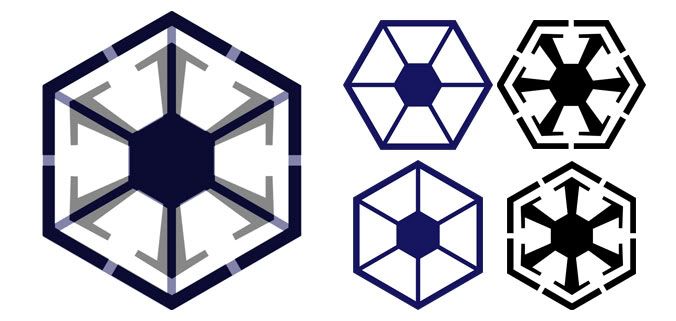 I rotated the TOR Sith Empire symbol around and compared to the CIS symbol.