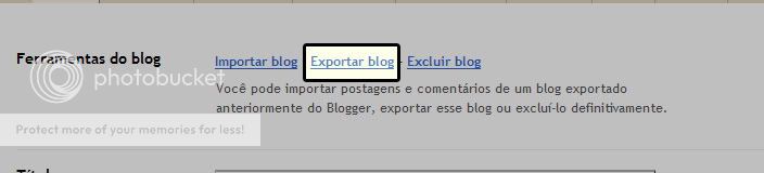Exportar blog no Blogger