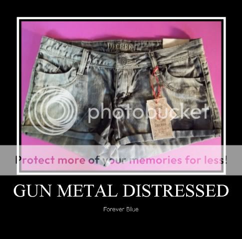 New Black Distress Rock Hipster Jean Short Size 1 or 3 Destroyed Denim